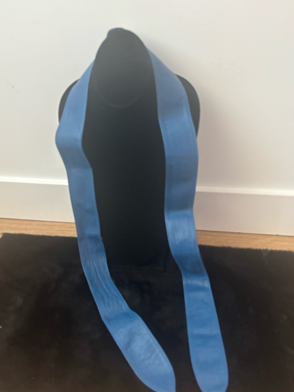 Blue Long vintage leather belt
